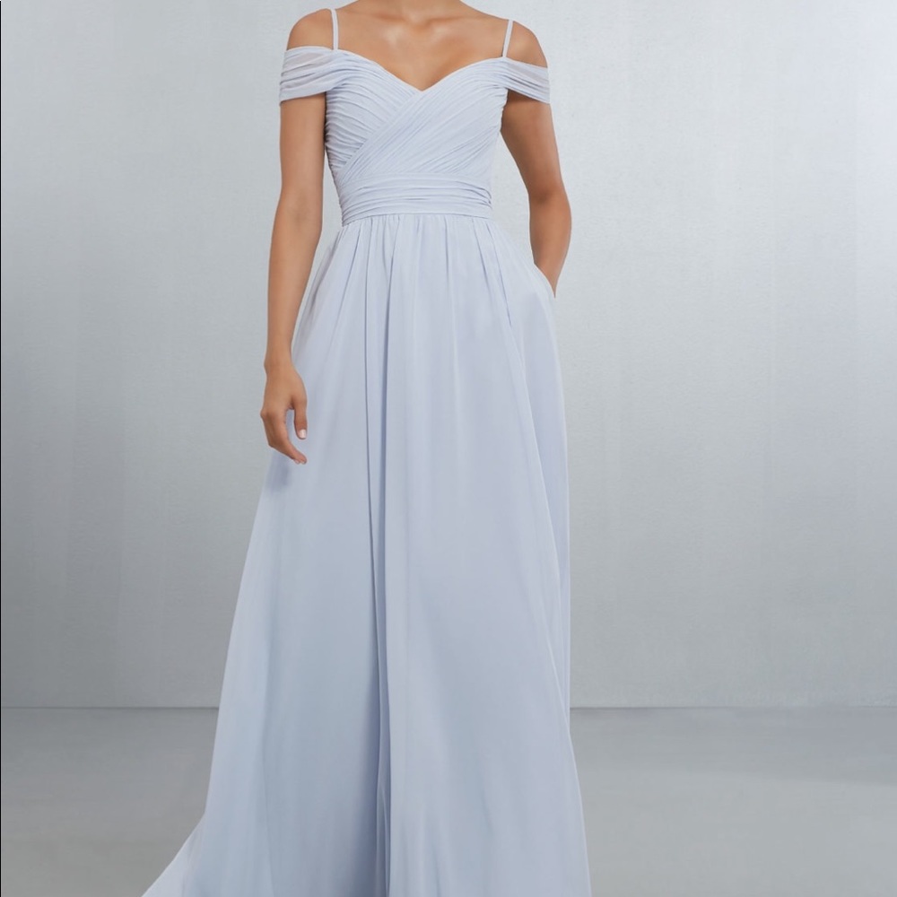 Mori Lee Dove Blue Bridesmaid Dress